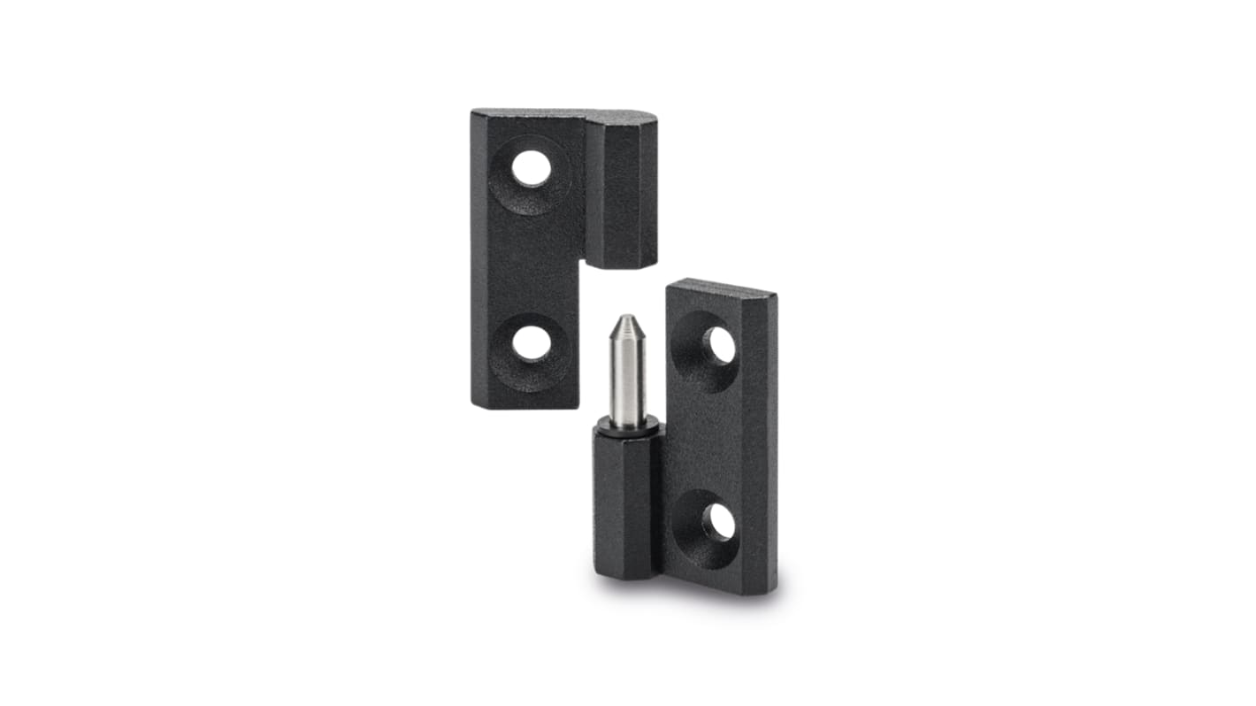 Elesa Zinc Alloy Flag Hinge with a Lift-off Pin, Bolt-on Fixing, 40mm x 40mm x 9mm