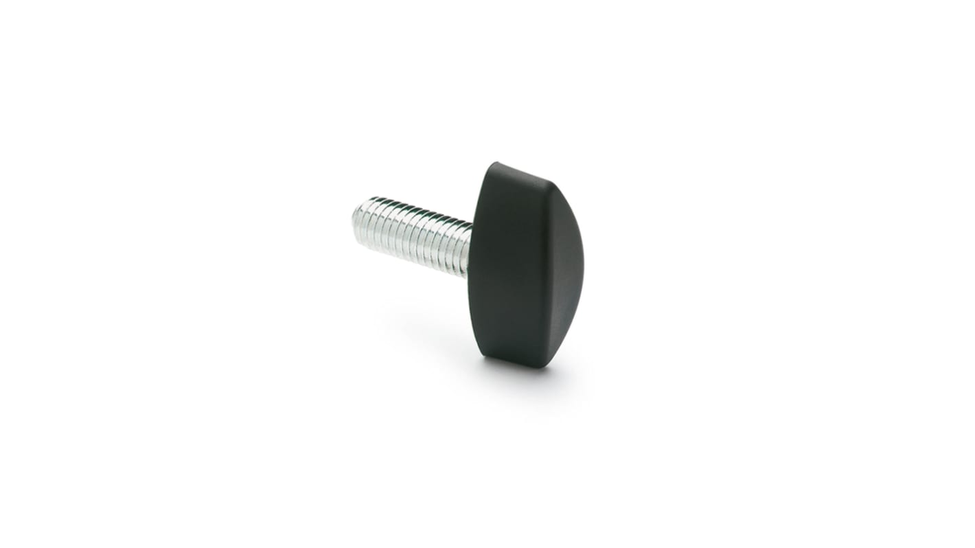 Elesa 8363 Black Glass Fibre Reinforced Polyamide Wing Knob, M6 x 20, Threaded Stud