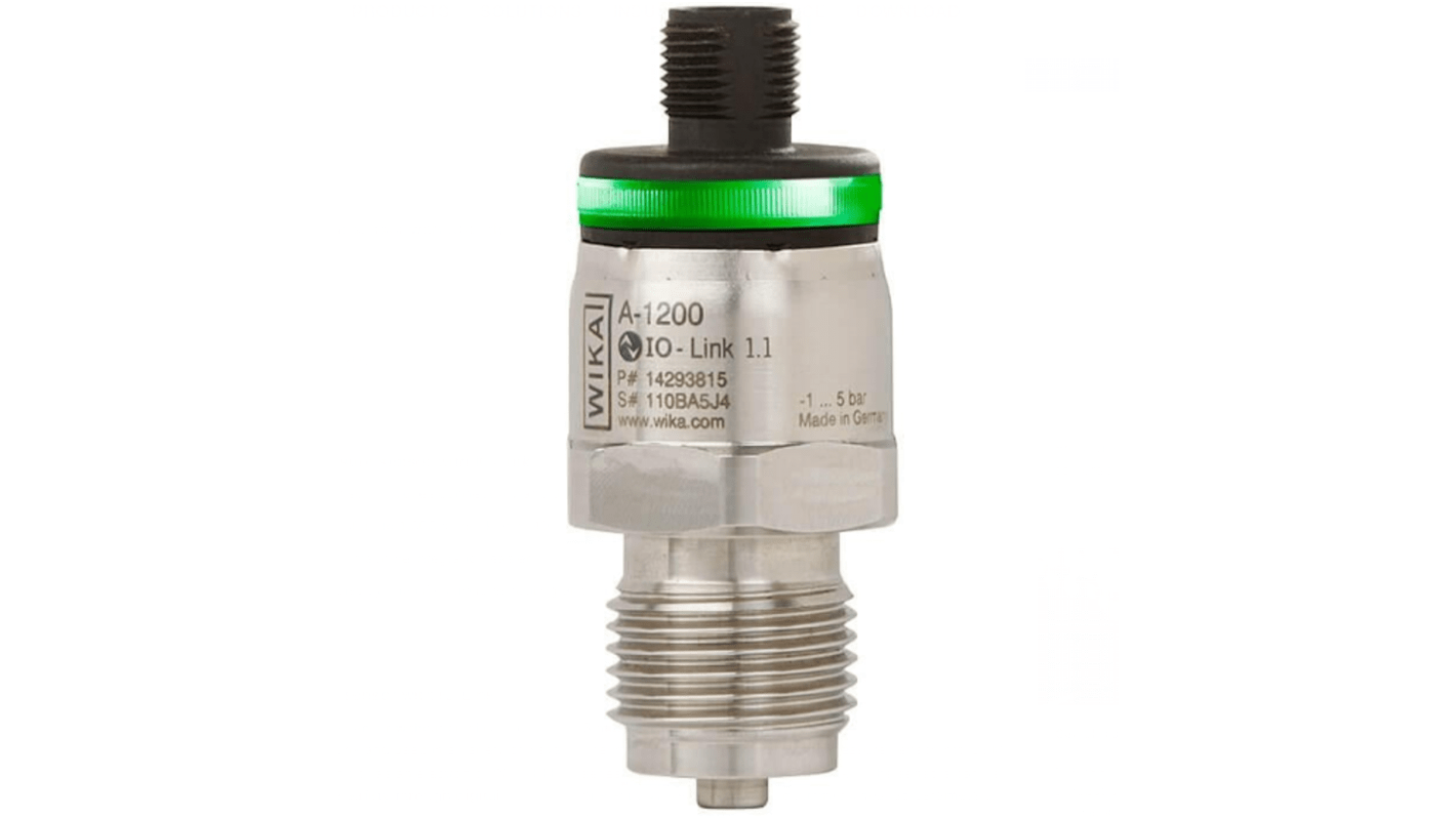 WIKA A-1200 Series Gauge Pressure Sensor, 0bar Min, 10bar Max, PNP/NPN Output, Gauge Reading