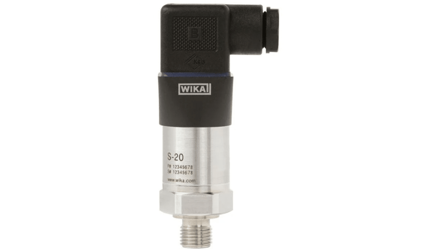 48766900 | WIKA S-20 Series Gauge Pressure Sensor, 0bar Min, 40bar Max