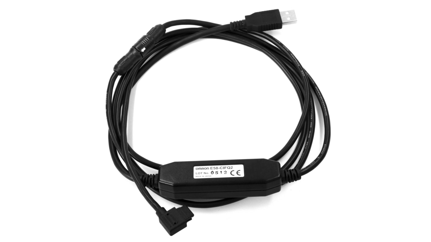 Omron USB 2.0 Cable, Male USB A to Male Serial Connector USB-Serial Conversion, 2.1m