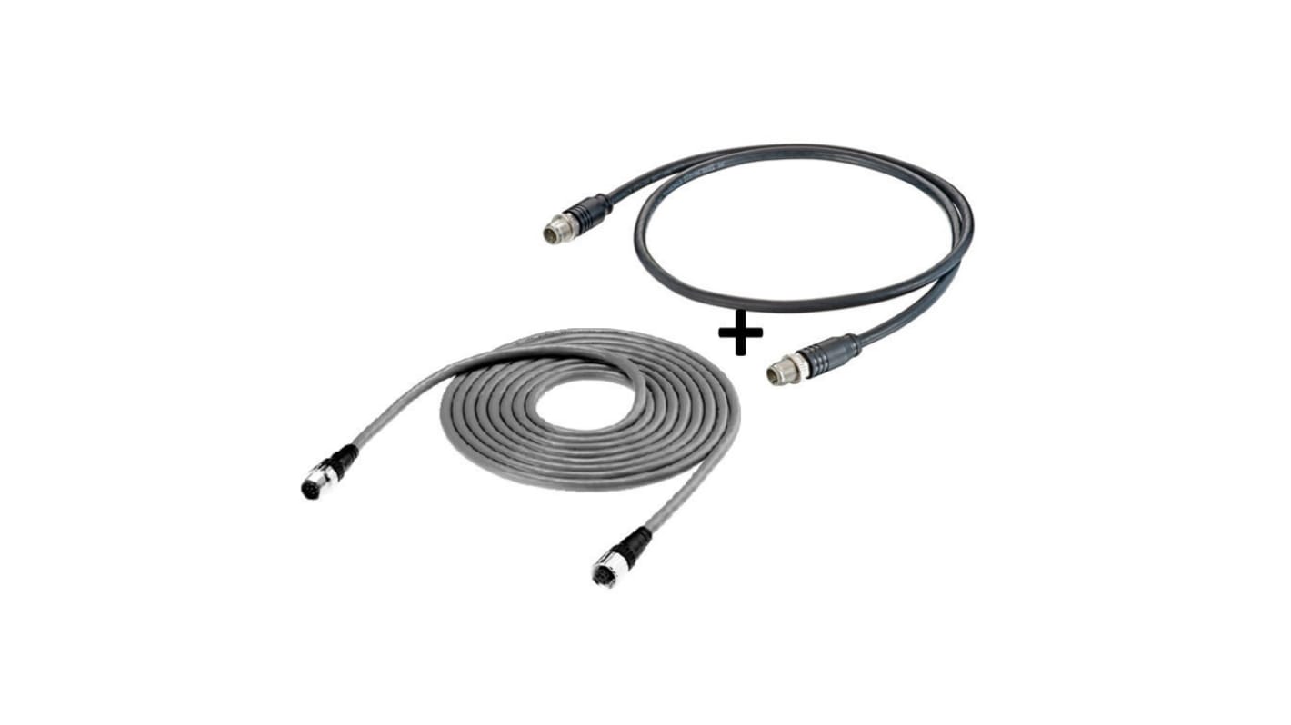 Cable de conexión Omron, con. A M12 Hembra, 5 polos, con. B M12 Macho, 5 polos, long. 10m