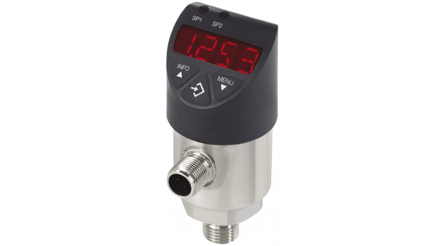 WIKA PSD-4 Series Pressure Sensor, 0bar Min, 25bar Max, PNP/NPN Output, Gauge Reading