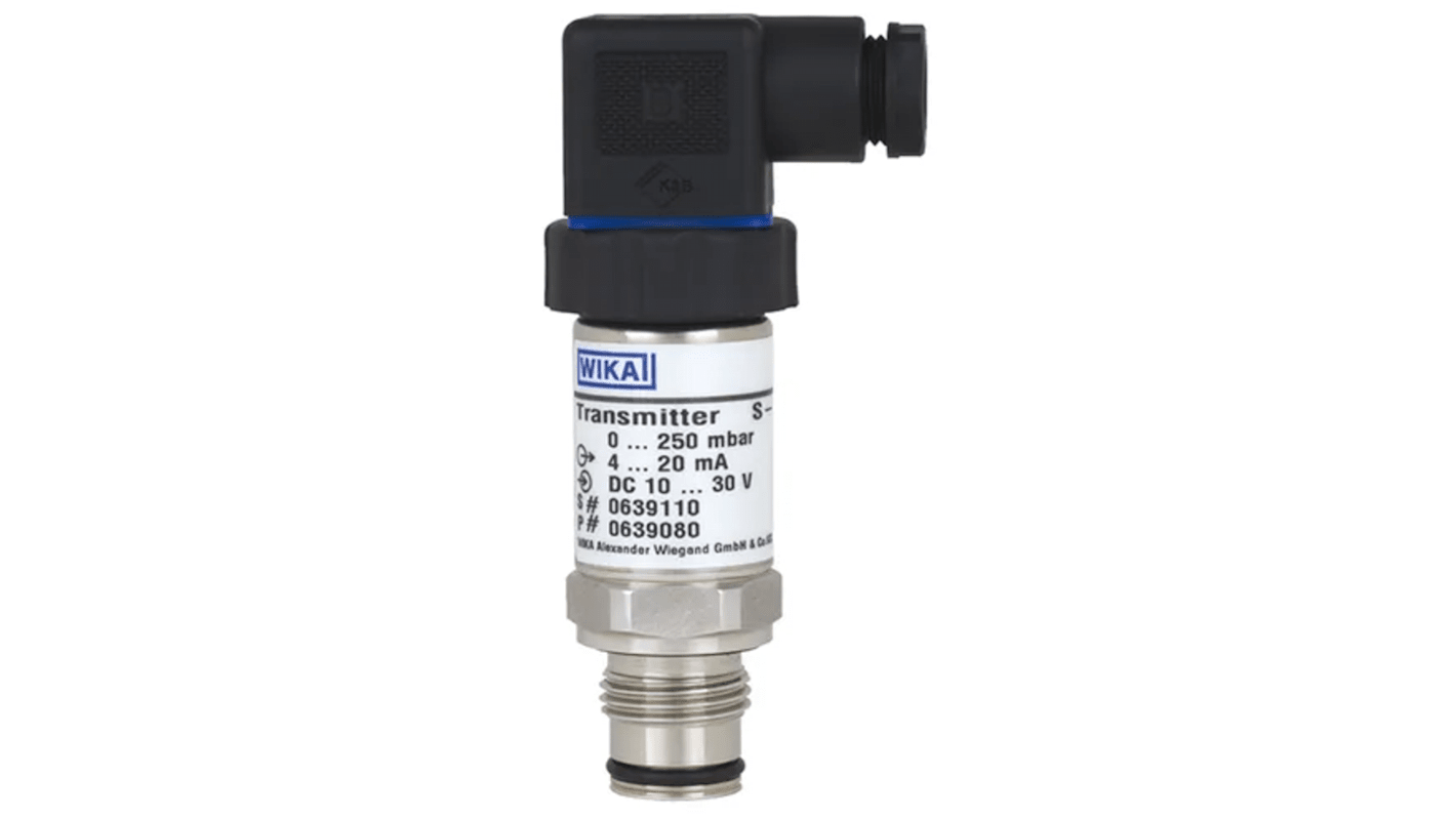 WIKA S-11 Series Pressure Sensor, 0bar Min, 6bar Max, 2 Wire, 4 → 20 mA Output, Gauge Reading