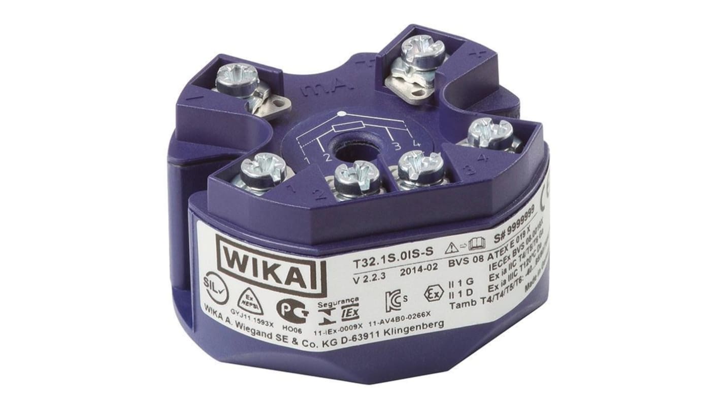 WIKA Temperaturtransmitter, Type: PT100, Temperaturindgang -40°C til 85°C