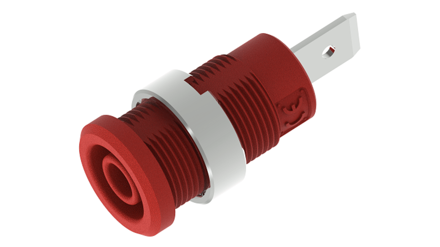 Conector banana hembra Hembra, 36A, 1kV, Rojo