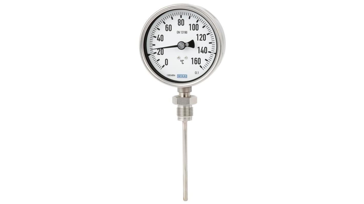 Thermomètre à aiguille WIKA R55, 100 °C max, , Ø cadran 63mm