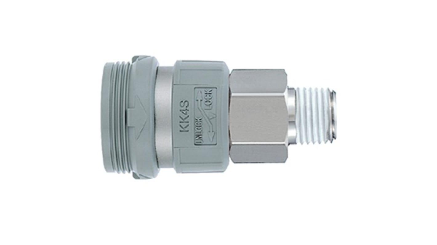 SMC C3604 Female Pneumatic Quick Connect Coupling, Rc 1/4 Male R 1/8in Male Thread