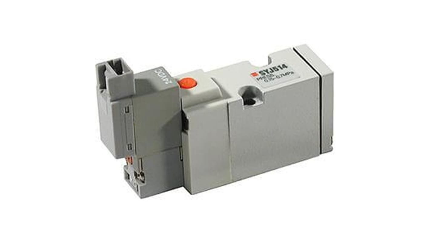 SMC 2 position double Pneumatic Solenoid Valve - Solenoid/Pilot G 1/8 SY Series 24V dc