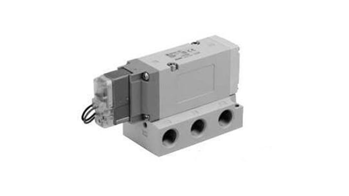 Elettrovalvole per pneumatica SMC, G 3/8, funzione 3-position closed center, azionamento Solenoide, 24V cc