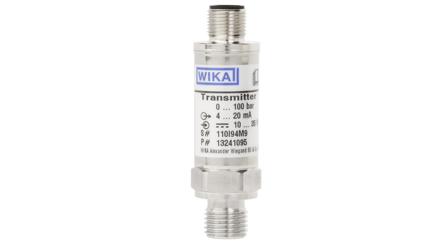WIKA M-10 Series Pressure Sensor, 0bar Min, 1000bar Max, 2 Wire, 4 → 20 mA Output, Gauge Reading