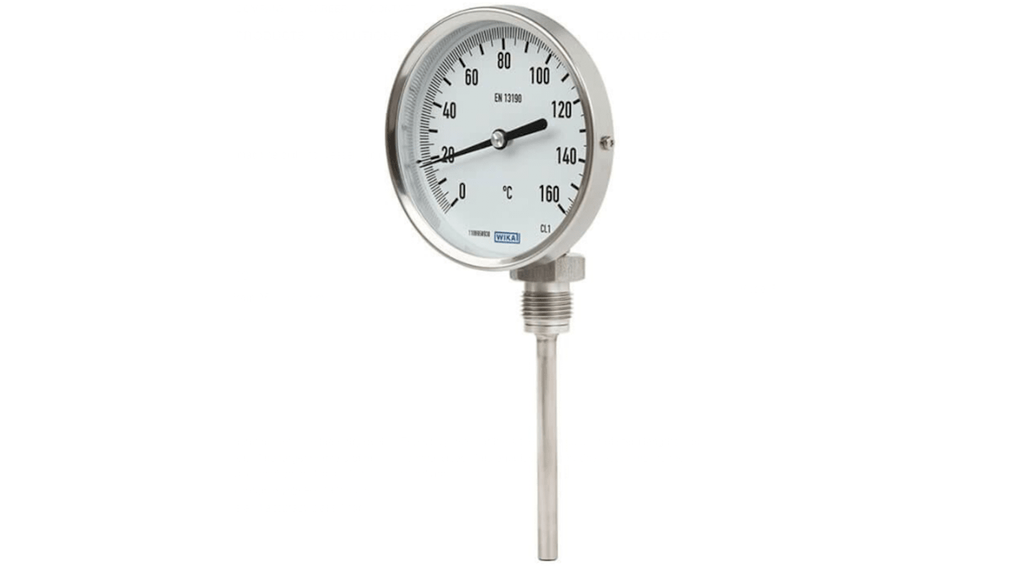 Termometr z zegarem 0 → 200 °C średnica tarczy: 100mm WIKA dokładność Klasa 1 zgodnie z EN 13190 typ: Tarcza