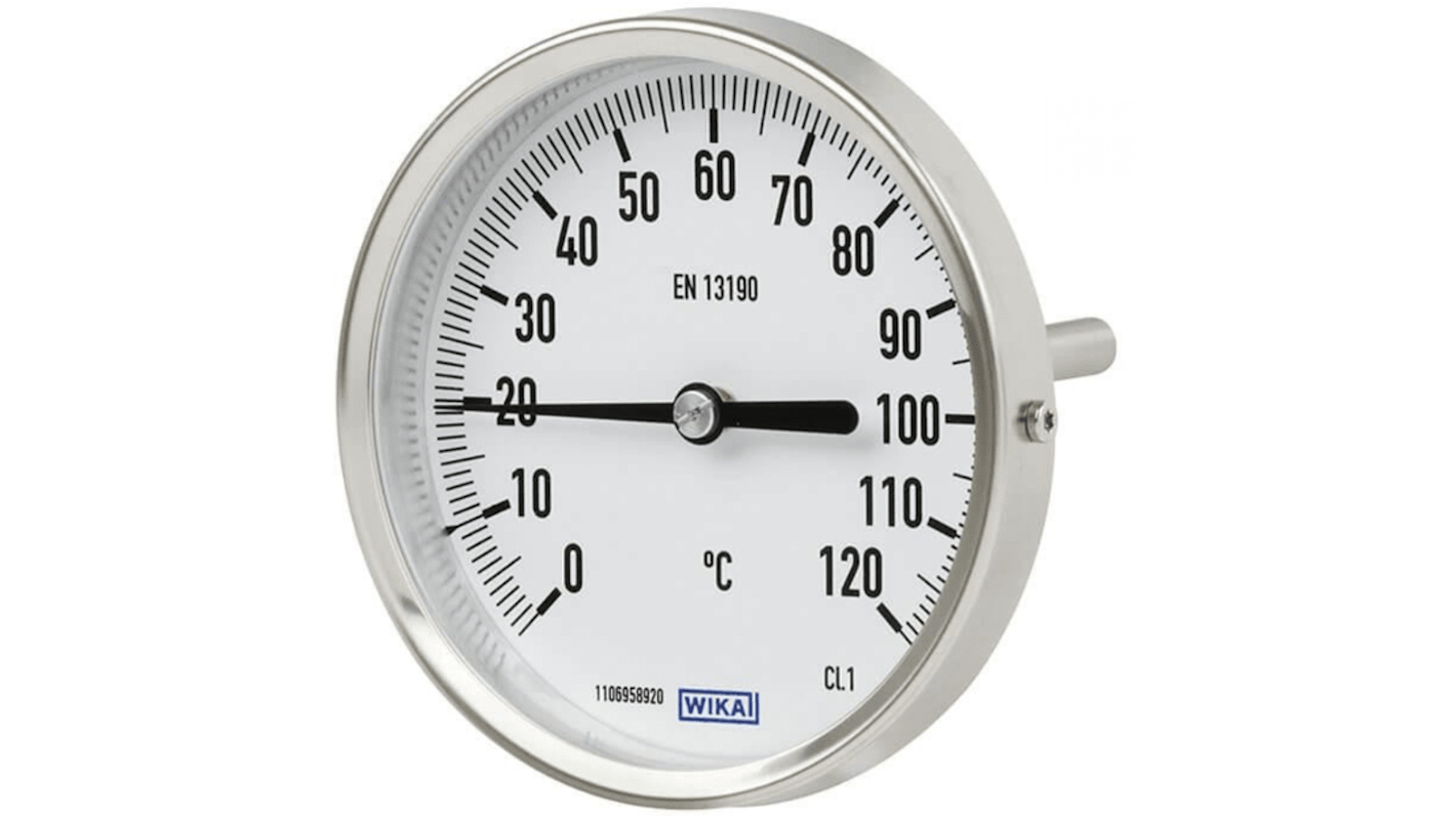 Termómetro con dial WIKA 48776545, Escala Centígrado, 0 → 200 °C, 200 ...