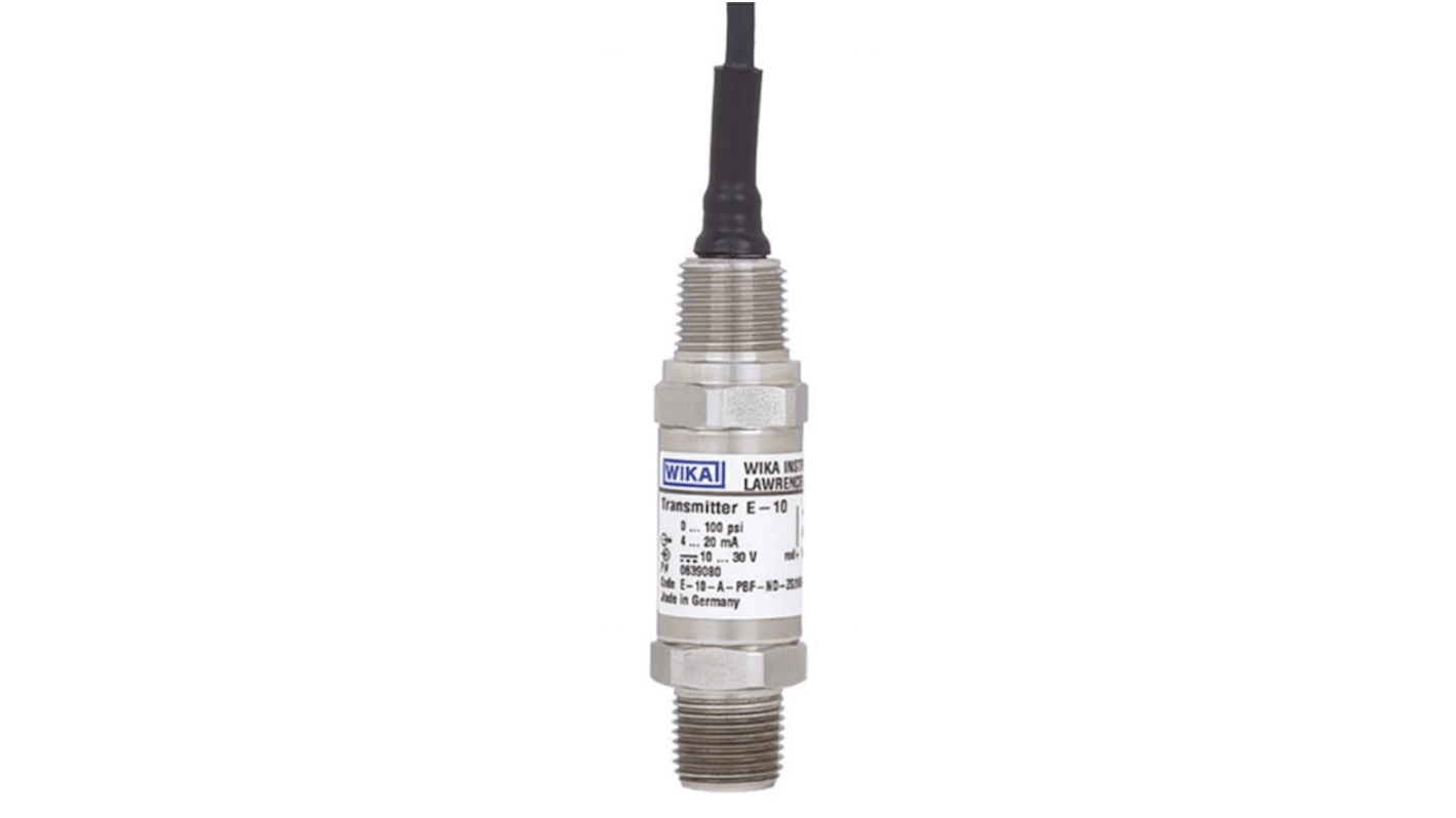 Sensor de presión manométrica WIKA, 0bar → 1bar, salida 0 → 5 V, 3 cables