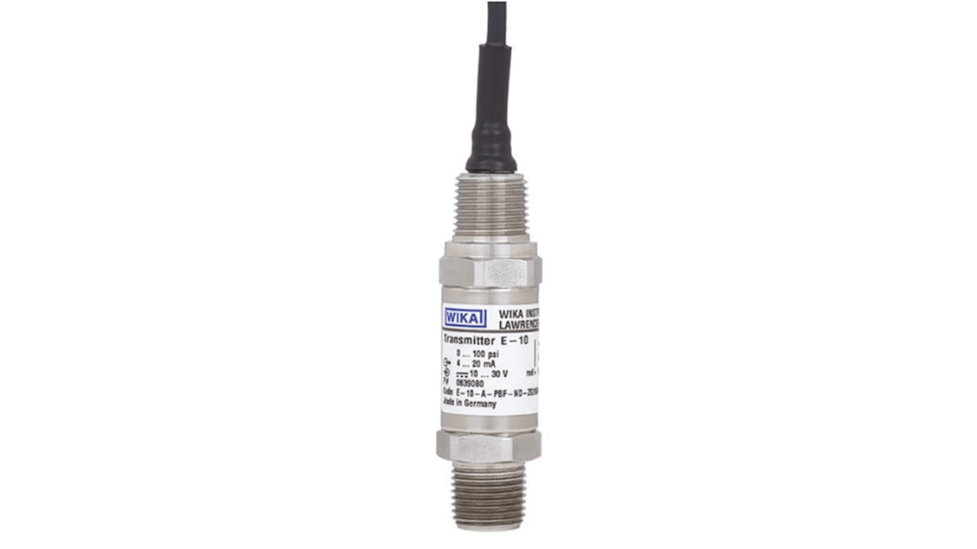 WIKA E-10 Series Pressure Sensor, 0bar Min, 1bar Max, 0 → 5 V, 3 Wire Output, Gauge Reading