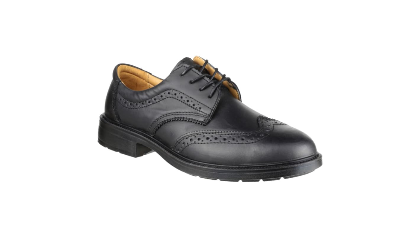Amblers FS44 Unisex Black Toe Capped Safety Shoes, UK 11, EU 44