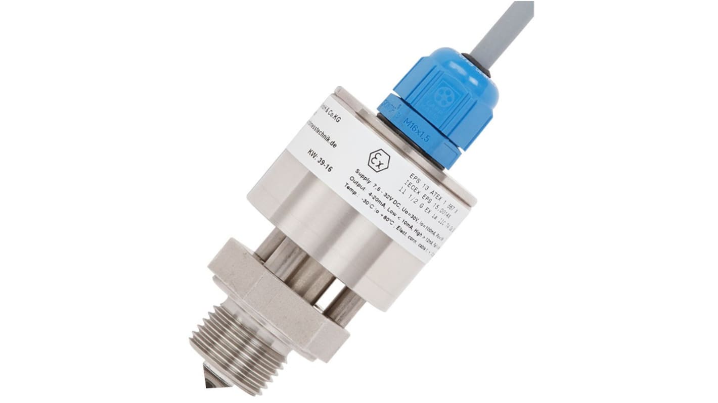 WIKA OLS-c51 Series Level Sensor Level Switch, 4-20mA Output, Stainless Steel Body, ATEX, IECEx-Rated
