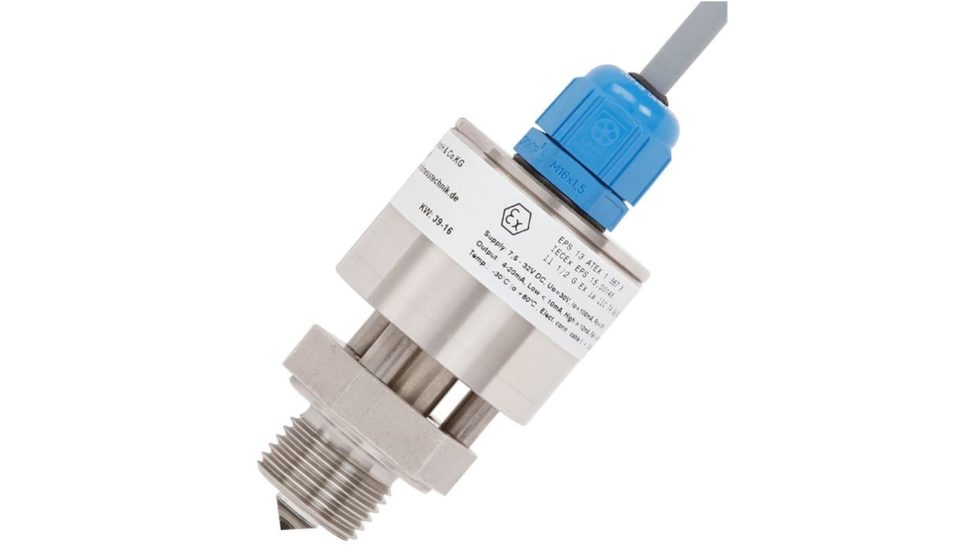 WIKA OLS-C51 Series Level Sensor Level Switch, 4-20mA Output, Stainless Steel Body, ATEX, IECEx-Rated