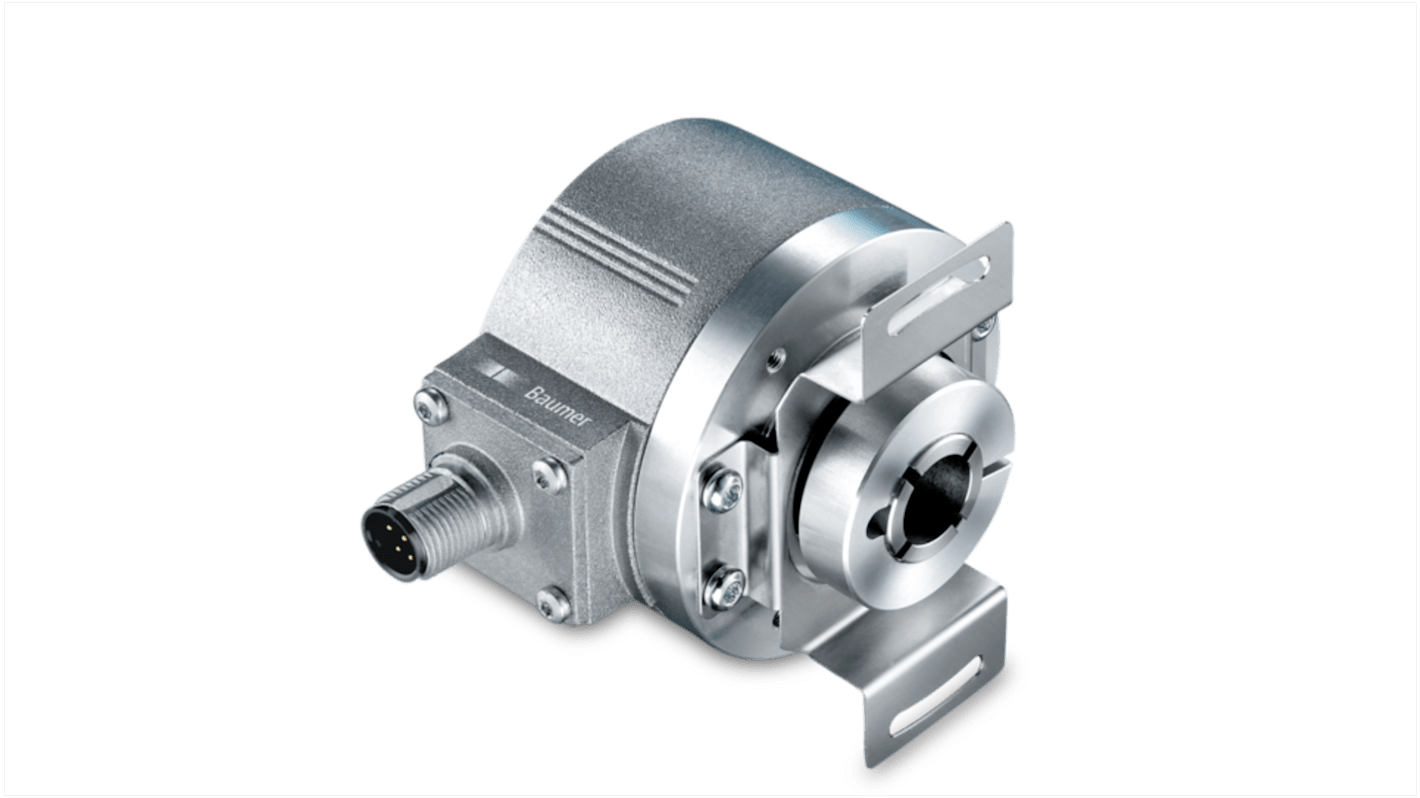 Encoder óptico Baumer, 1000 Pulsos, 8 → 30V dc, eje de 12 mm, Montaje con Reborde, Hueco, Terminación Conector