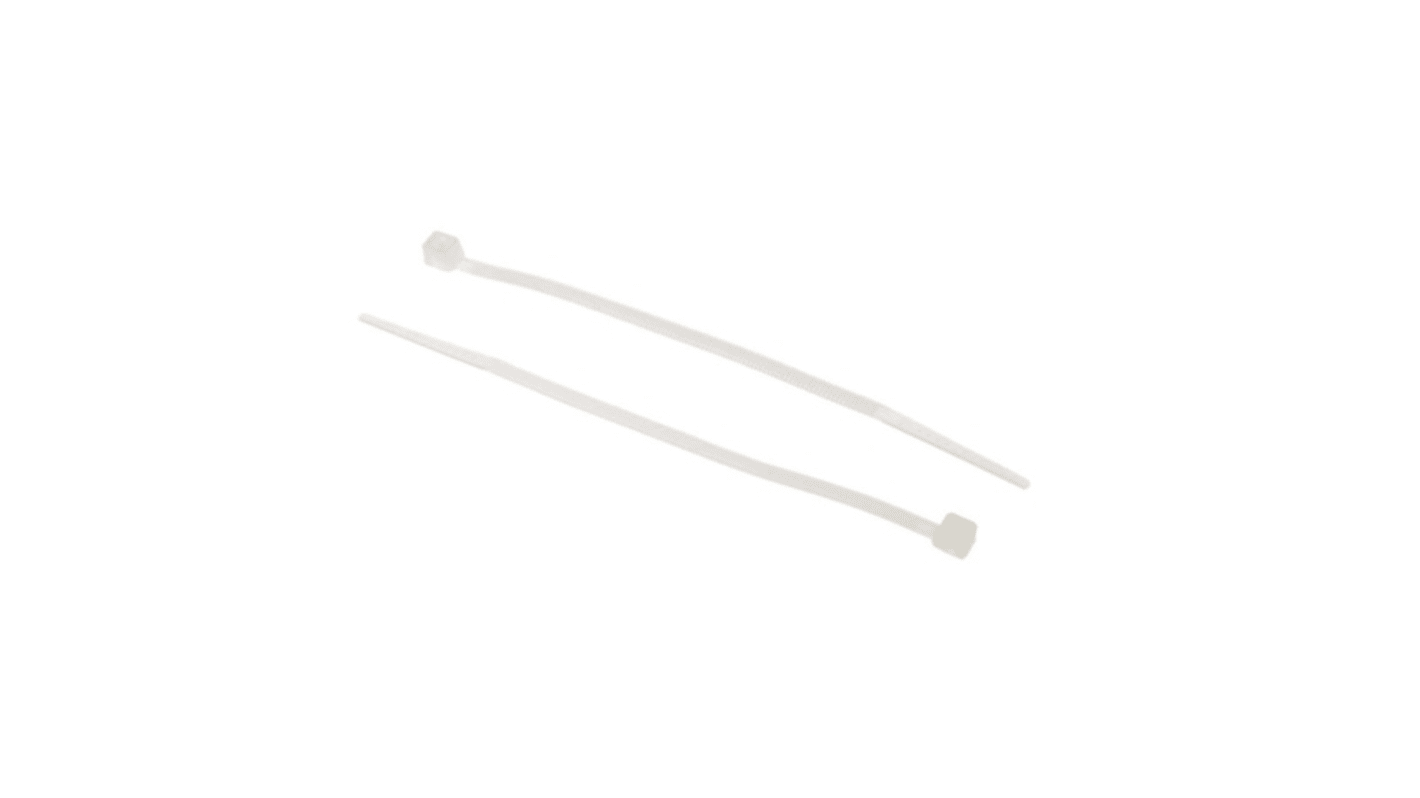 RS PRO Nylon 66 Kabelbinder Nicht wiederaufladbar 2,5 mm x 100mm, 500 Stück