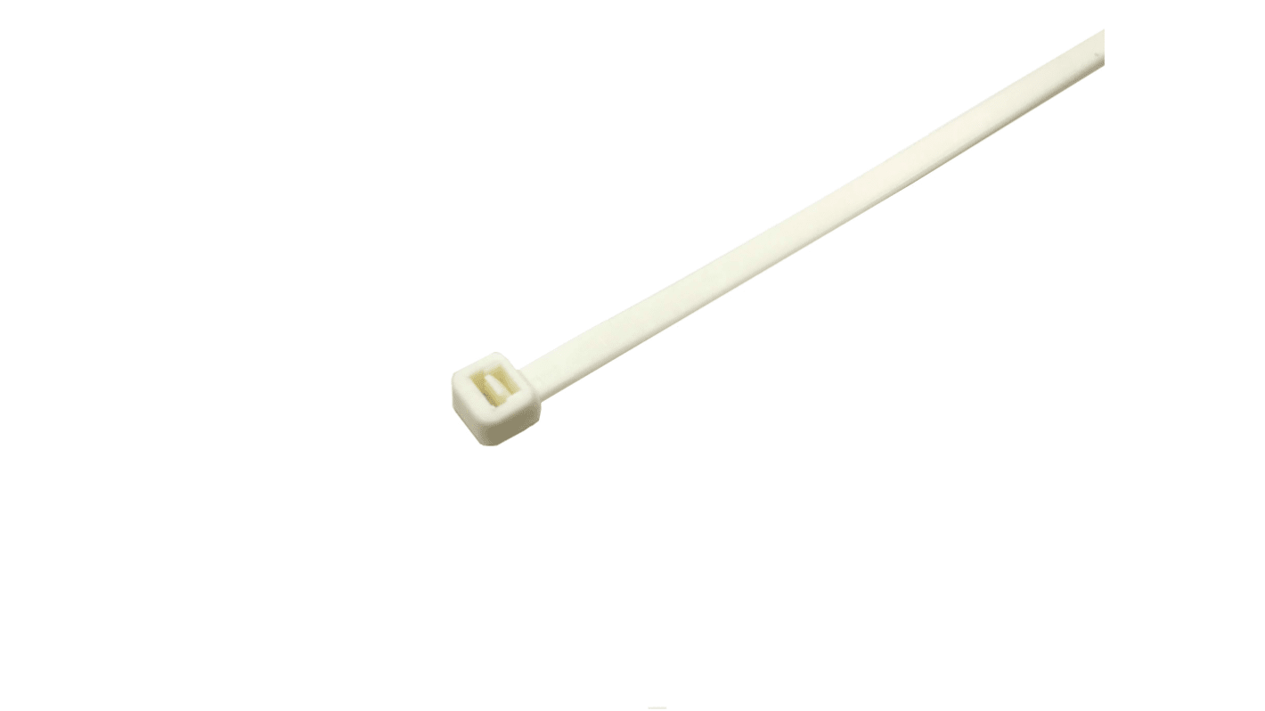 RS PRO Nylon 66 Kabelbinder Nicht wiederaufladbar Weiß 2,5 mm x 100mm, 250 Stück