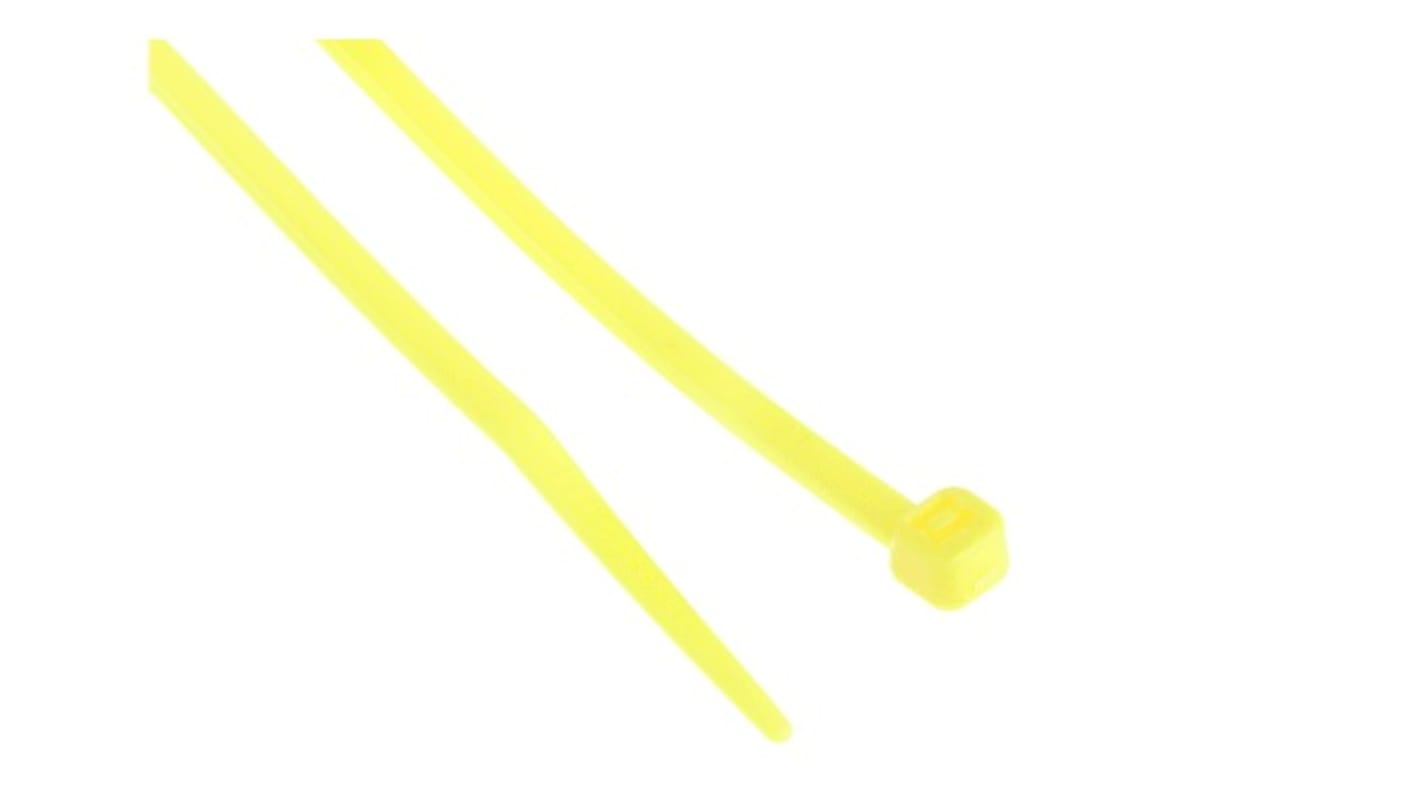RS PRO Cable Tie, 203mm x 3.6 mm, Yellow Nylon, Pk-250