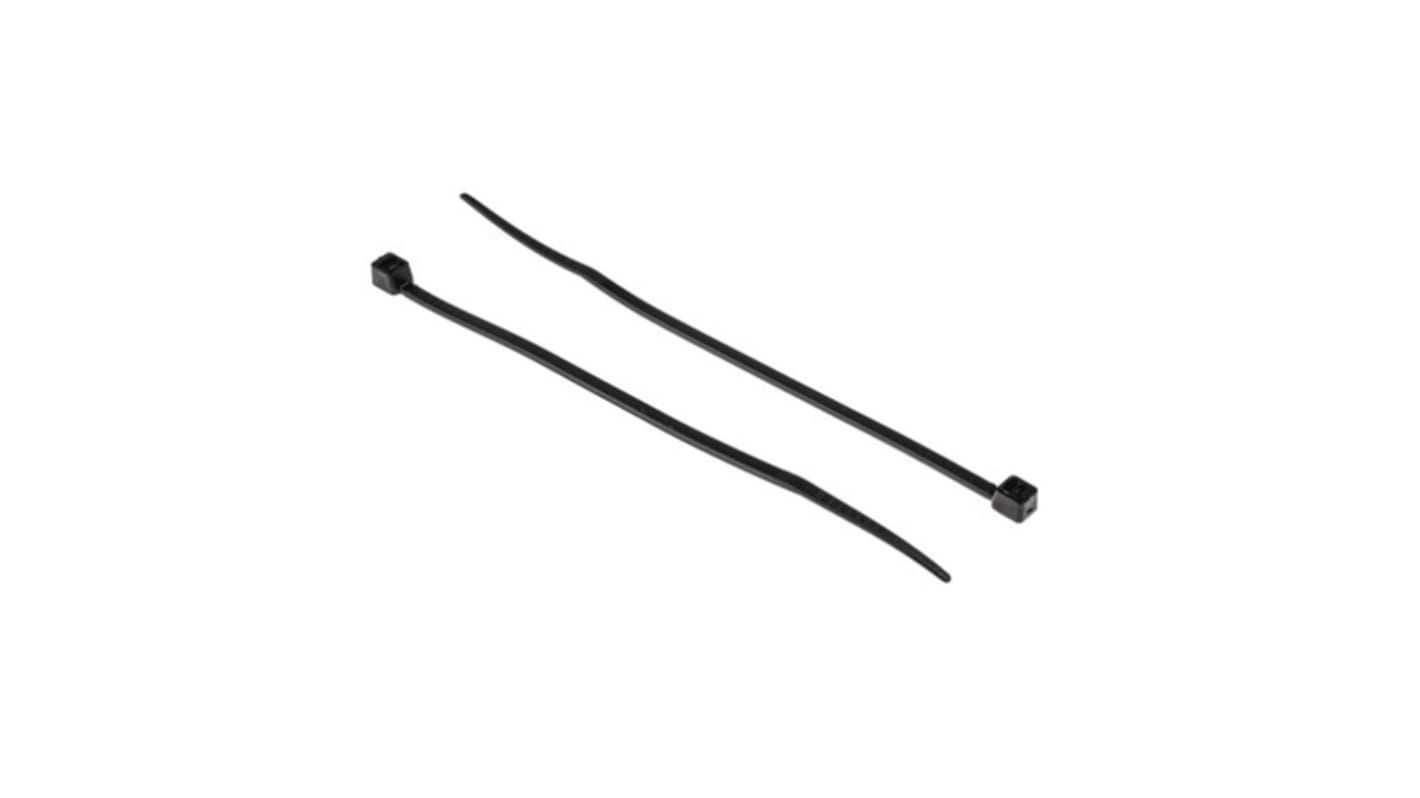 RS PRO Cable Tie, 142mm x 3.2 mm, Black Nylon, Pk-250