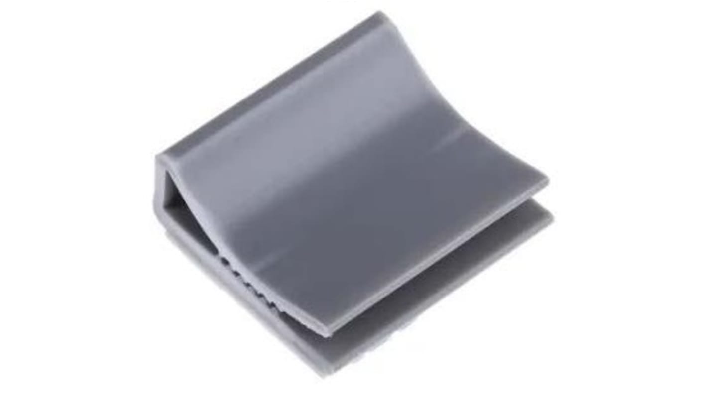 Serracavo piatto RS PRO in PVC, Ø fascio 8mm max, 24 x 25 x 9mm, col. Grigio, Autoadesivo