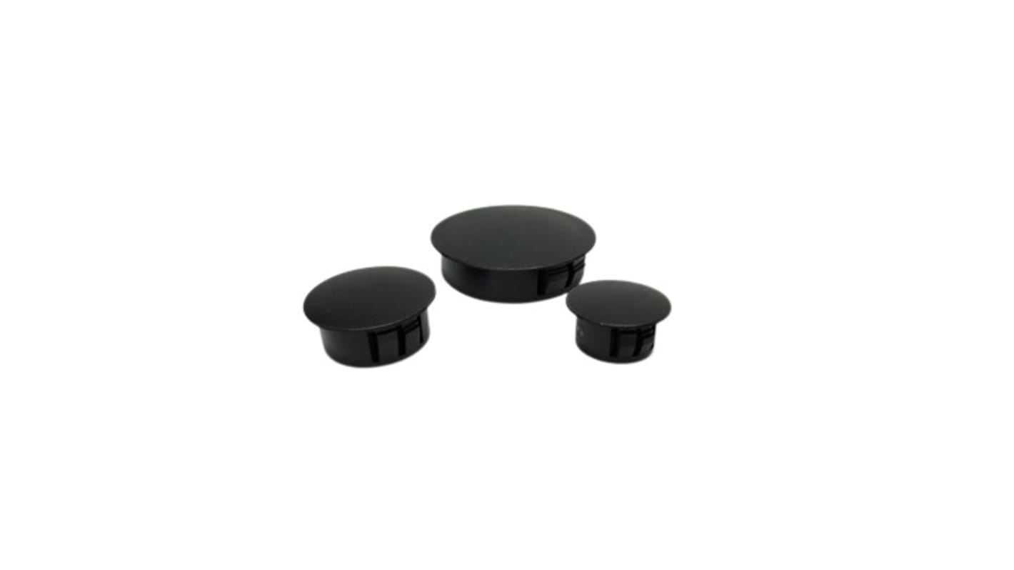 Tapón ciego para prensaestopas RS PRO, Negro, No Roscado, Nylon 66, Tapón, 9.5mm, 13mm