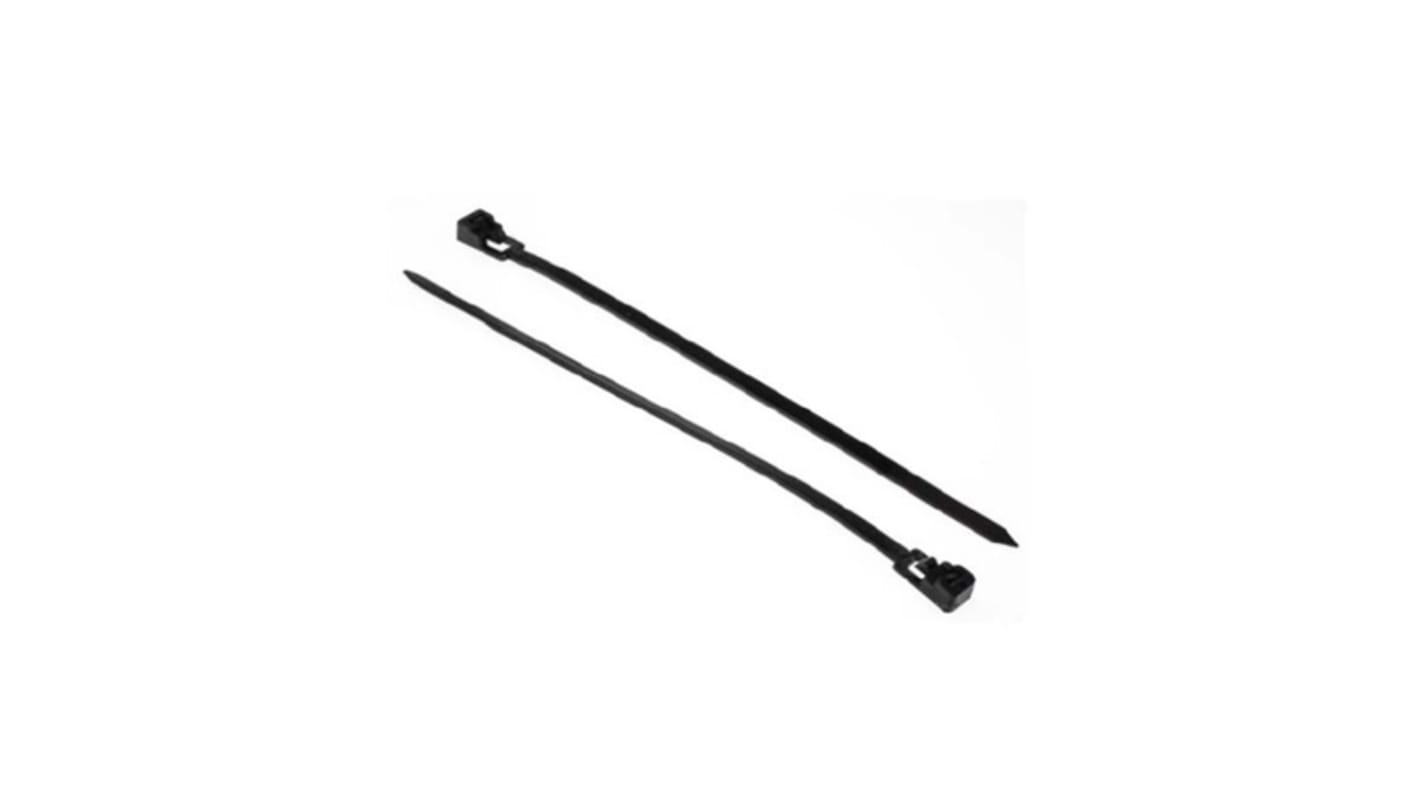 RS PRO Cable Tie, Releasable, 150mm x 4.5 mm, Black Nylon, Pk250 RS