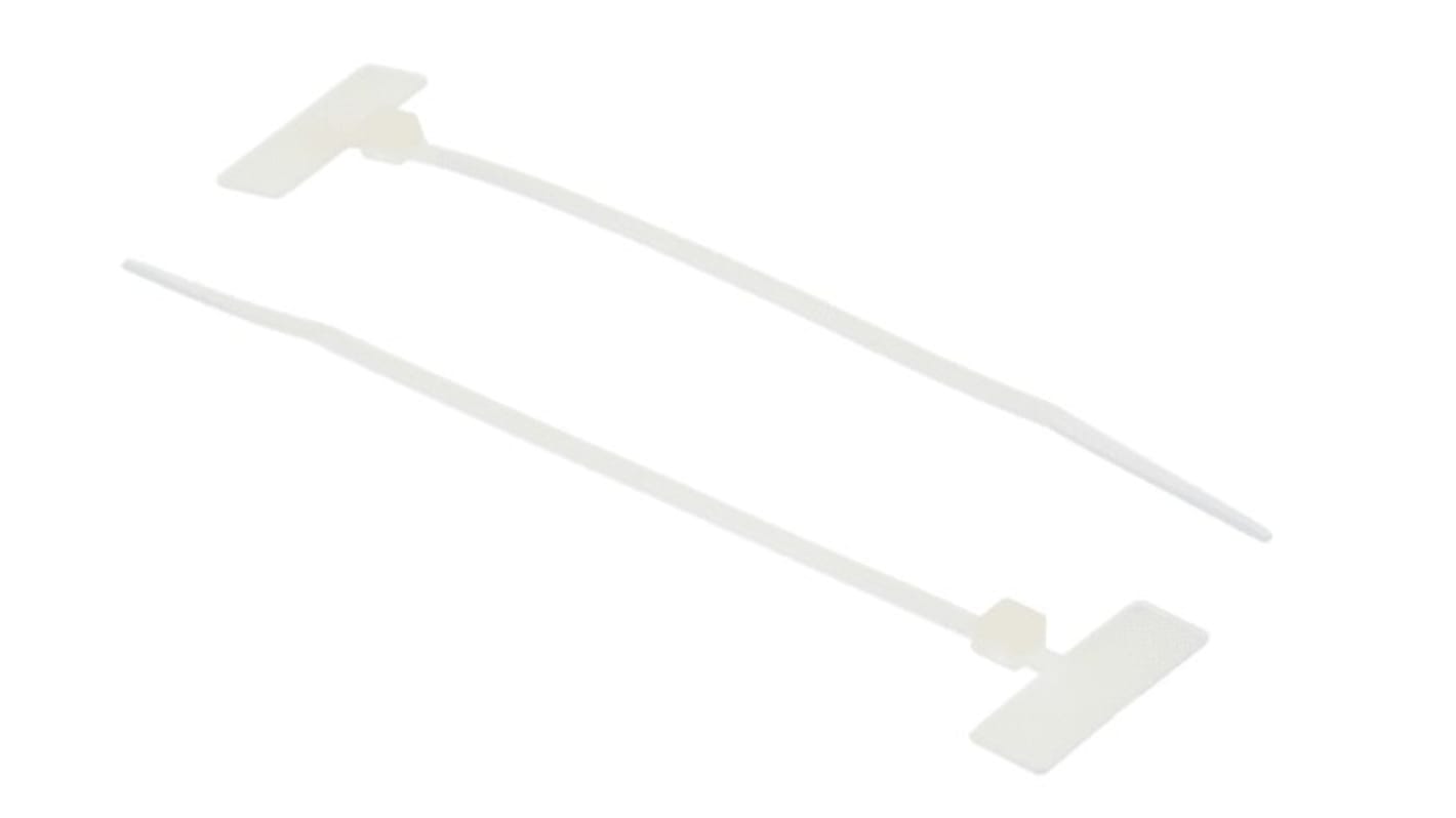 RS PRO Cable Tie Cable Markers, Natural, Pre-printed "Blank", for Cables