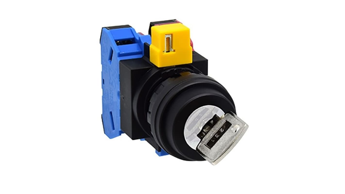 Interruptor de llave, IP20, IP65, 1 NO, 10A, 12 vías