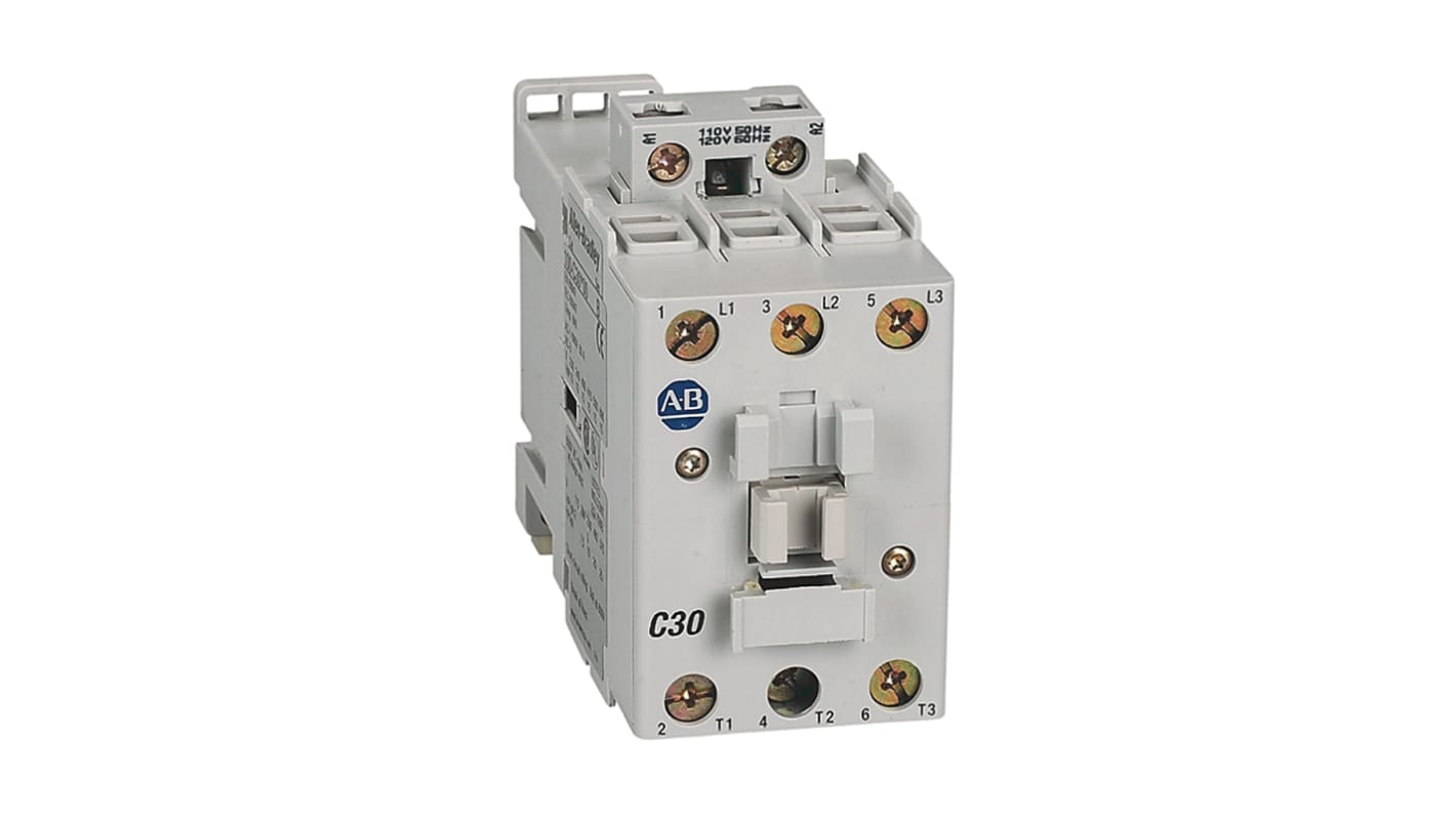 Rockwell Automation 100-C Series Contactor, 230 V ac Coil, 3-Pole, 30 A, 26 kW, 3NO, 690 V ac