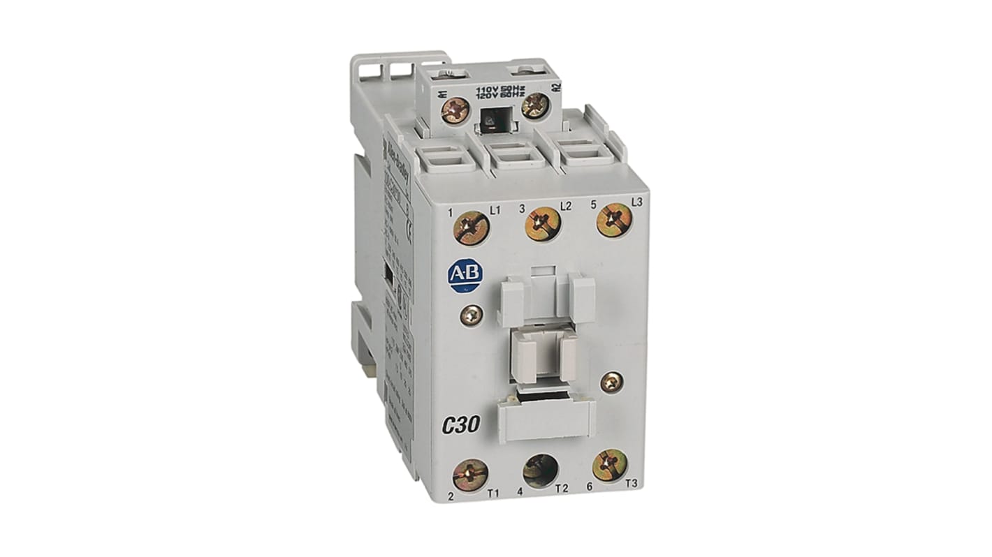 Contactor Rockwell Automation IEC 100-C de 3 polos, 3 NA, 30 A, bobina 230 V ac, 26 kW