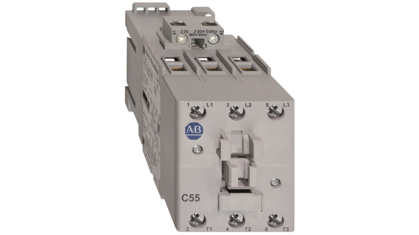 Rockwell Automation IEC 100-C Contactor, 230 V ac Coil, 3-Pole, 55 A, 34 kW, 3NO, 690 V ac