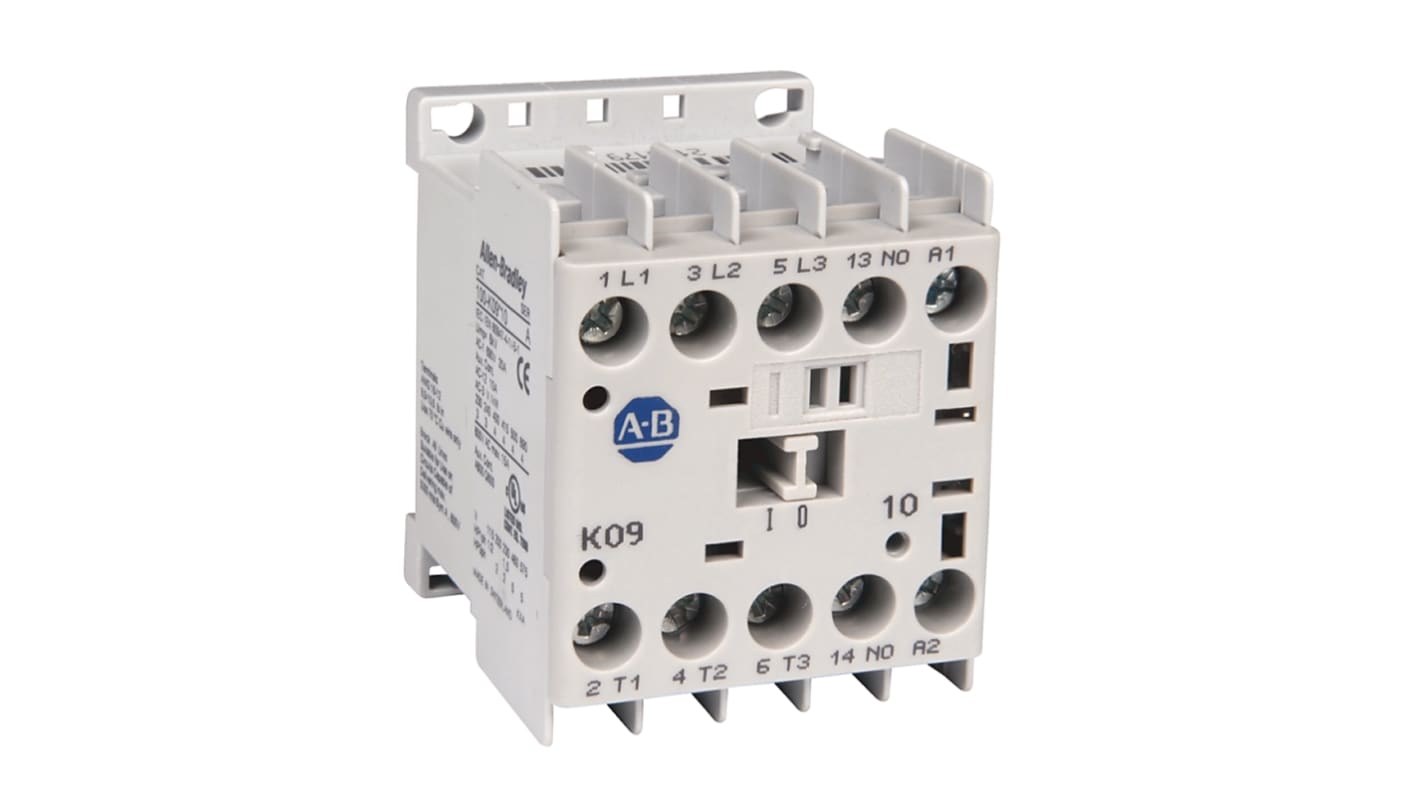 Contactor Rockwell Automation IEC 100-K de 3 polos, 3 NA, 9 A, bobina 48 V ac, 8,3 kW