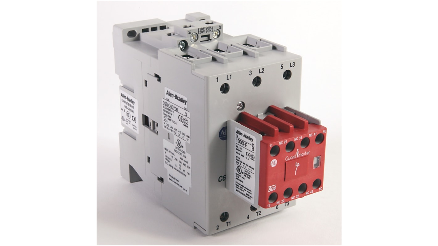 Rockwell Automation IEC 100S-C Contactor, 24 V dc Coil, 3-Pole, 60 A, 40 kW, 3NO, 690 V ac