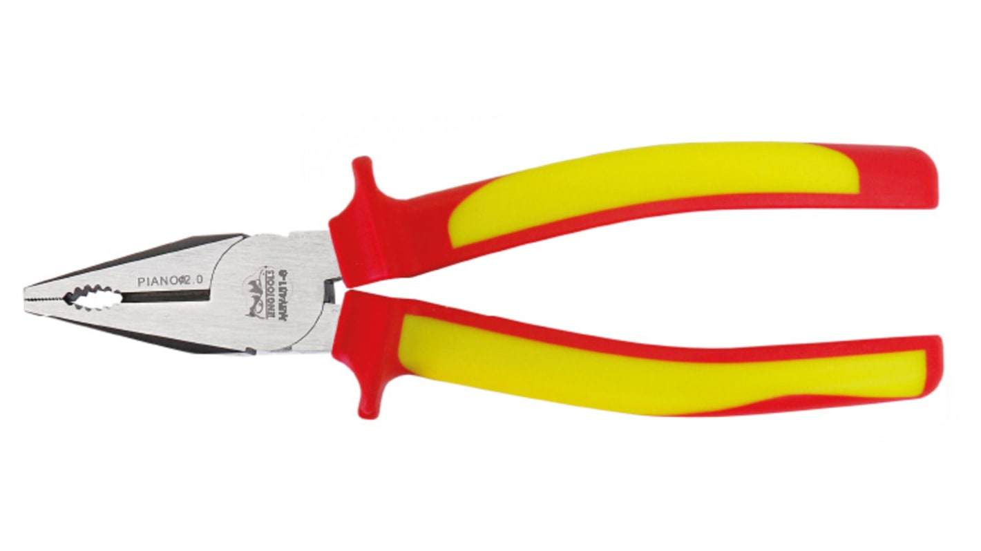 Teng Tools Pliers, 175 mm Overall, Straight Tip, VDE/1000V
