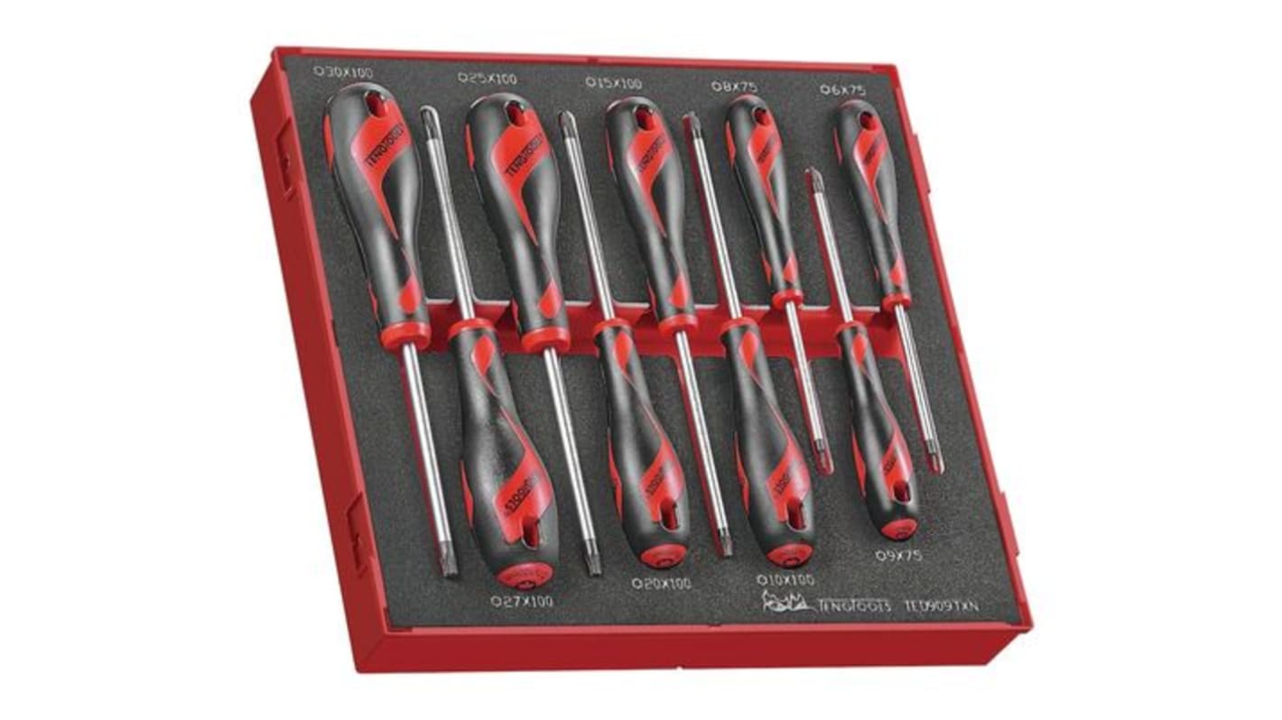 Teng Tools Slotted Screwdriver Set, 9-Piece