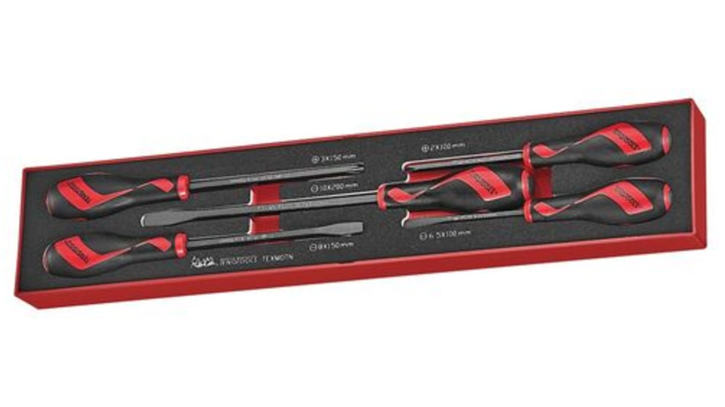 Teng Tools Slotted Screwdriver Set, 5-Piece