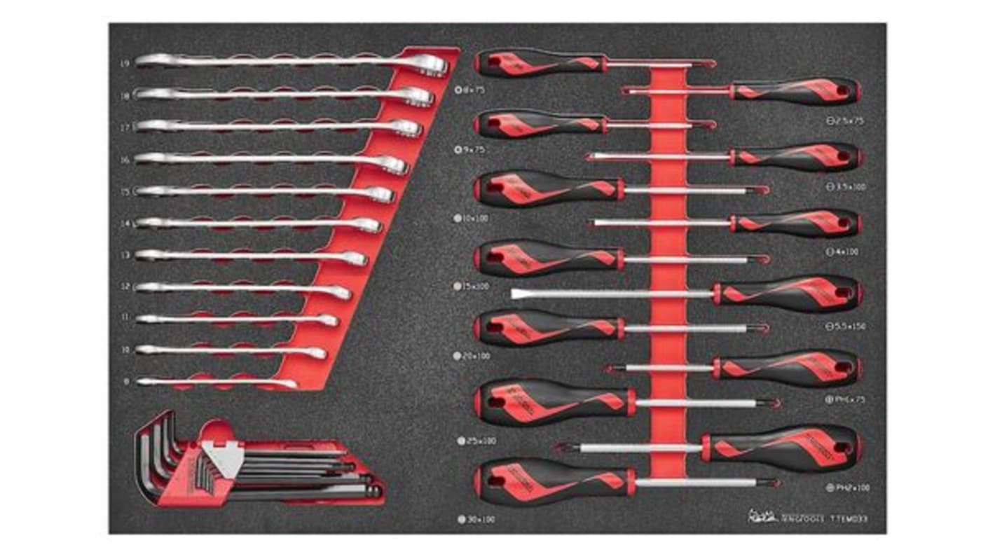 Set di cacciaviti e chiavi Teng Tools TTEMD33, 33 pezzi
