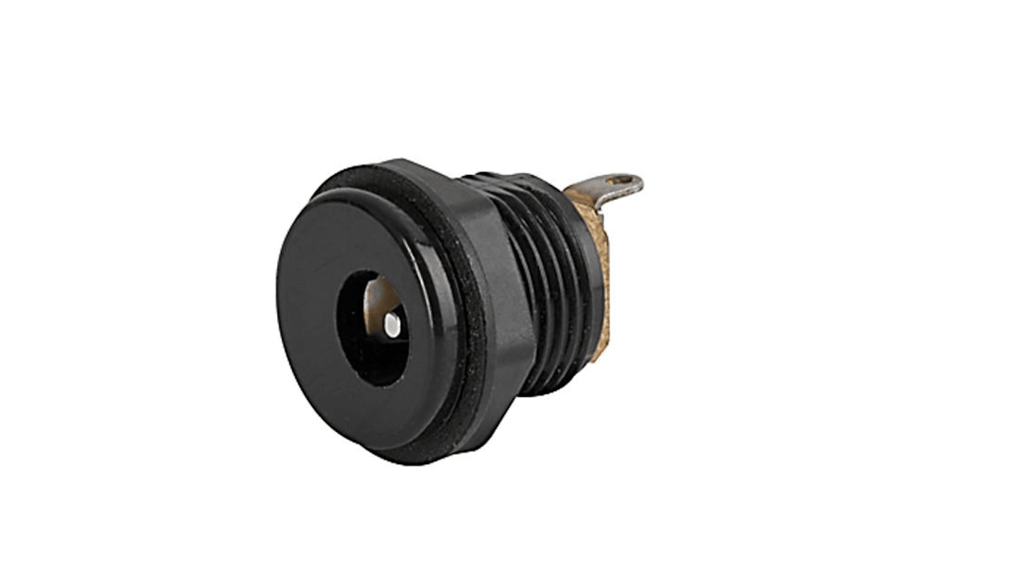 Conector DC hembra, Schurter 4840, Ø int. 2mm, Ø ext. 6.3mm, Montaje roscado, 12 V DE CC, 500mA