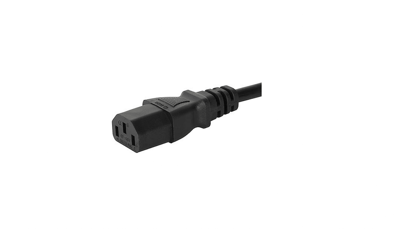 Schurter Konfektioniertes Stromkabel, A IEC C13 / Buchse abgewinkelt, B CEE 7/7 / Stecker abgewinkelt, 2.5m