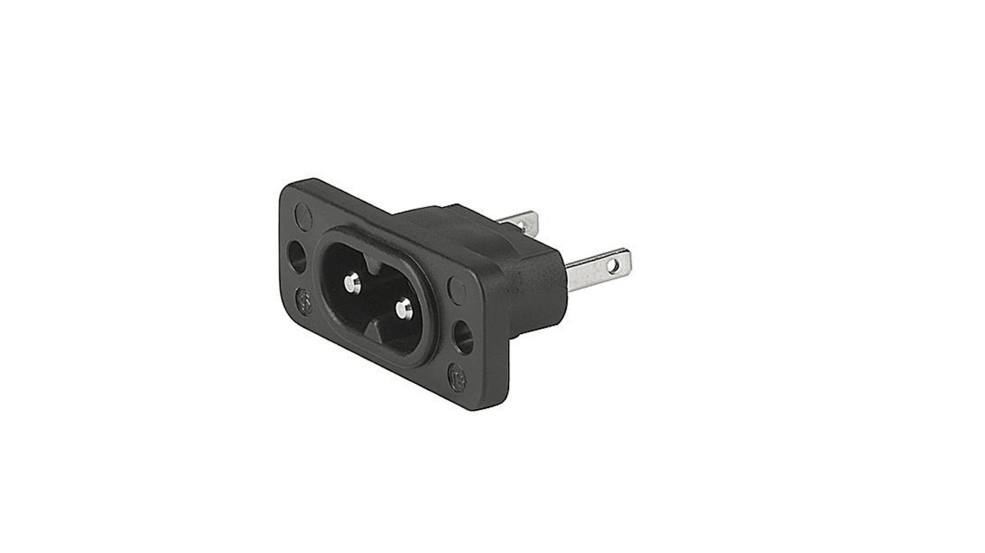 Schurter C8 Panel Mount IEC Connector Male, 2.5A, 250 VAC