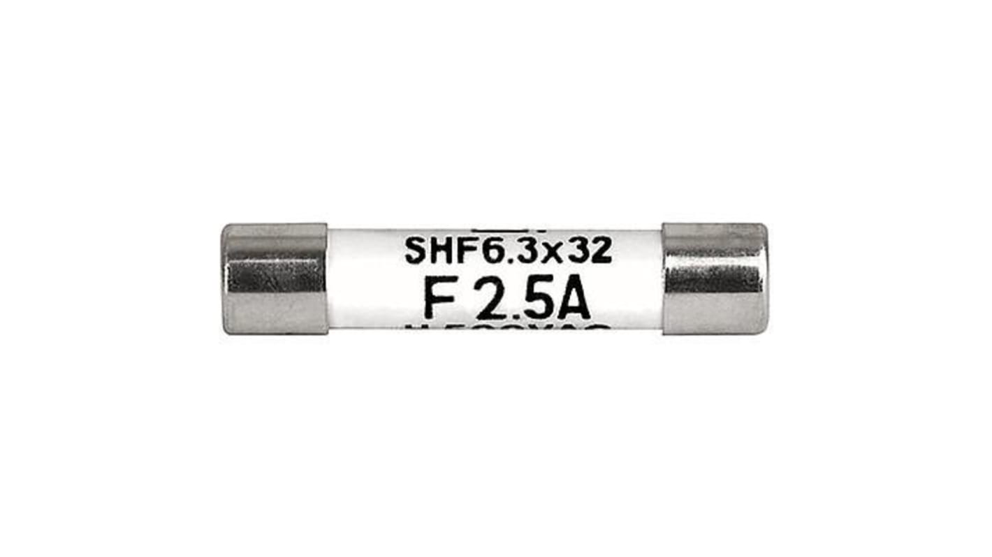 Schurter 500mA F Ceramic Cartridge Fuse, 6.3 x 32mm