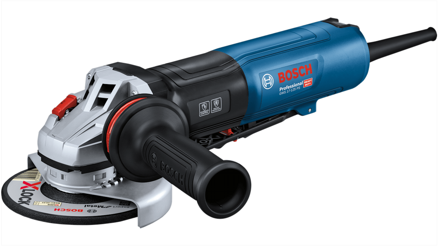 Bosch GWS 17-125 PS, 220 → 240V Netz Winkelschleifer / 1700W, Scheiben-Ø 125mm 2800 → 11500U/min