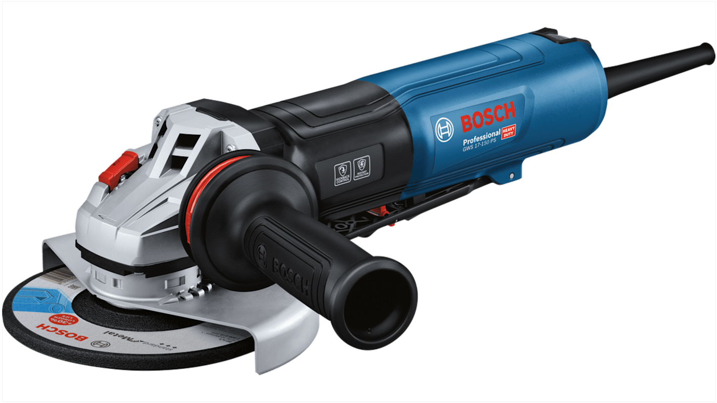 Bosch GWS 17-125 PS, 220 → 240V Netz Winkelschleifer / 1700W, Scheiben-Ø 150mm 2400 → 9700U/min