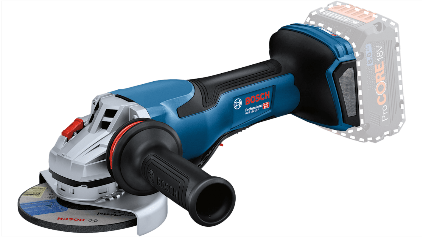 Smerigliatrice cordless Bosch GWS 18V-15 P, disco 125mm, vel. 9800giri/min, 18V, 15000W, Cordless