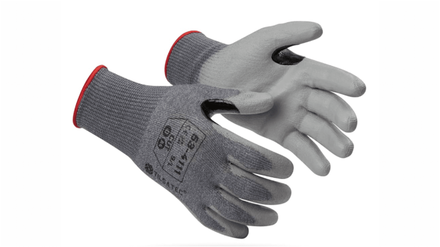 53411111 Tilsatec 534111 Grey Yarn Cut Resistant Work Gloves, Size