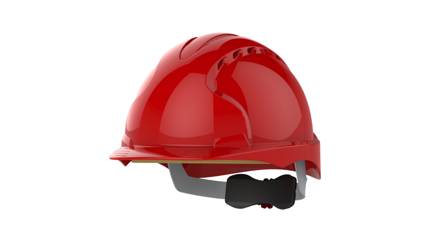 JSP EVO3 Red Safety Helmet , , Ventilated